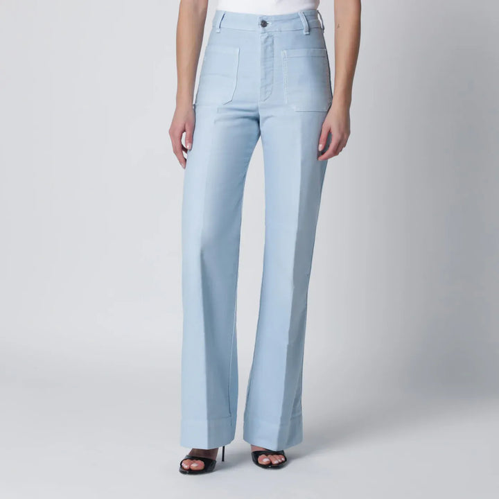 Victoria Beckham - Sky blue cotton Alina trousers Brand Pants 26
