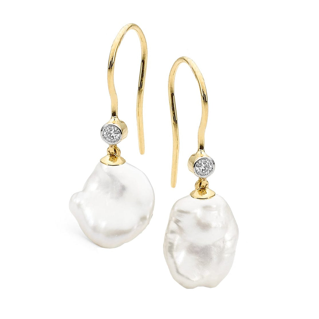 Ikecho Pearl Earrings Ikecho Keshi Diamond Hook Earrings Brand