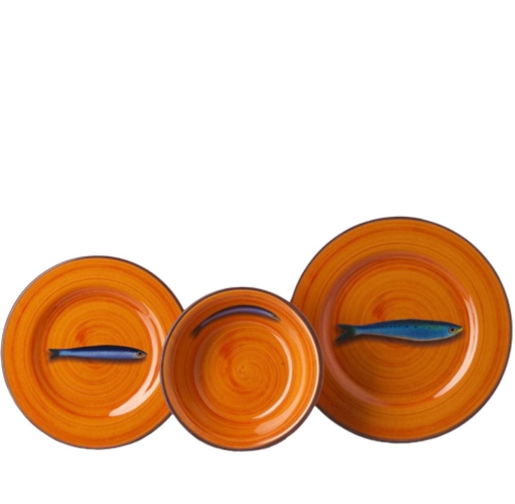 Mario Luca Giusti Plates Mario Luca Giusti Aimone Orange Dinner Plates Set of 12Pcs Brand