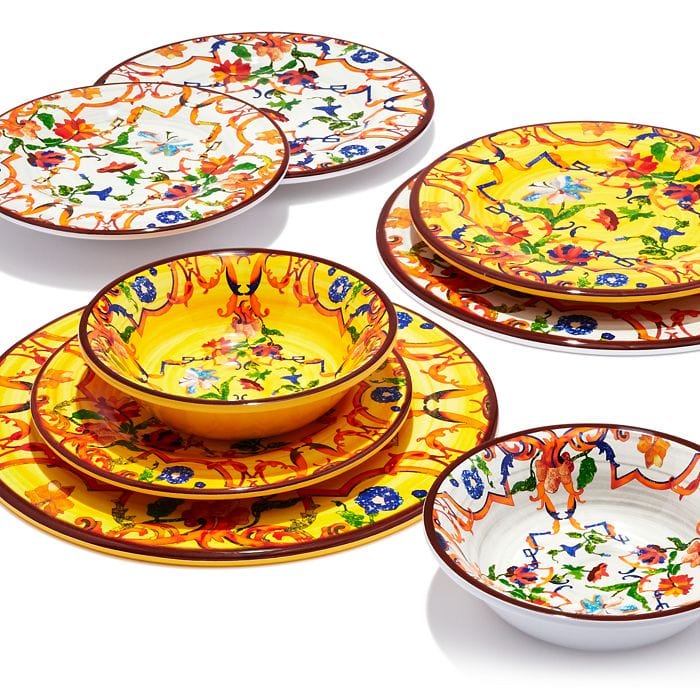 Mario Luca Giusti Plates Mario Luca Giusti Pancale Yellow  Dinner Plate Set of 12Pcs Brand