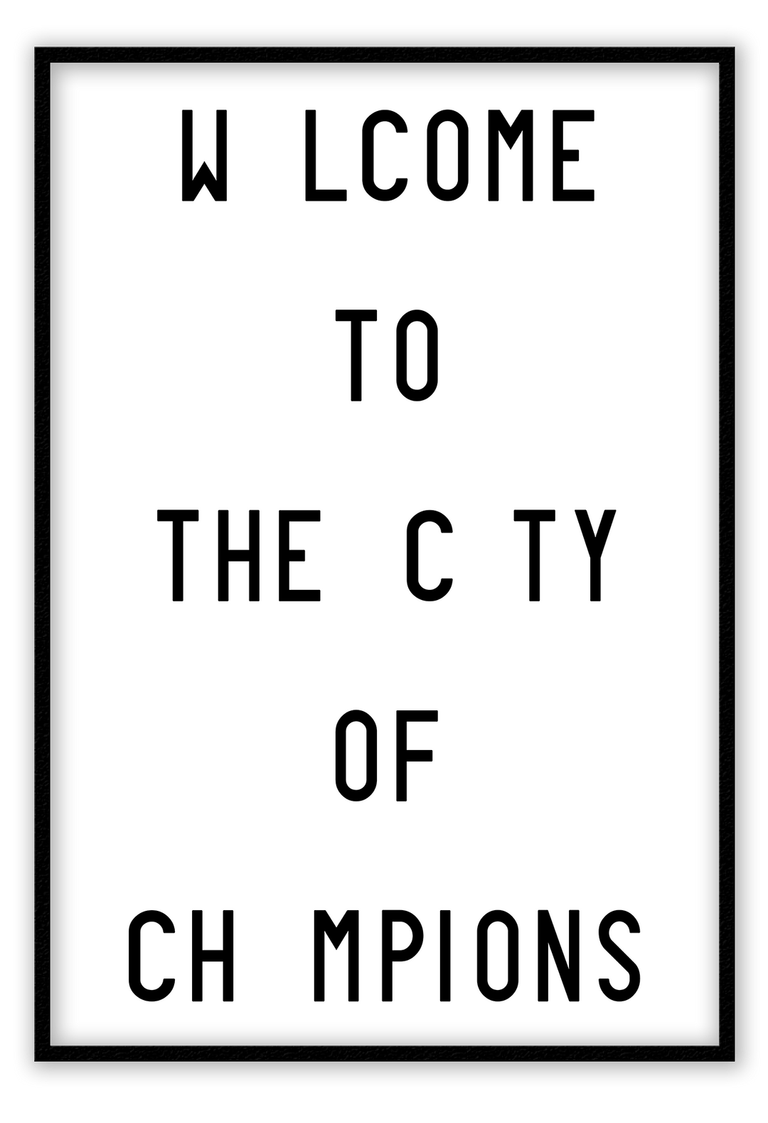 Canvas Print Small		50x70cm / Black City of Champions City of Champions Framed Prints Brand