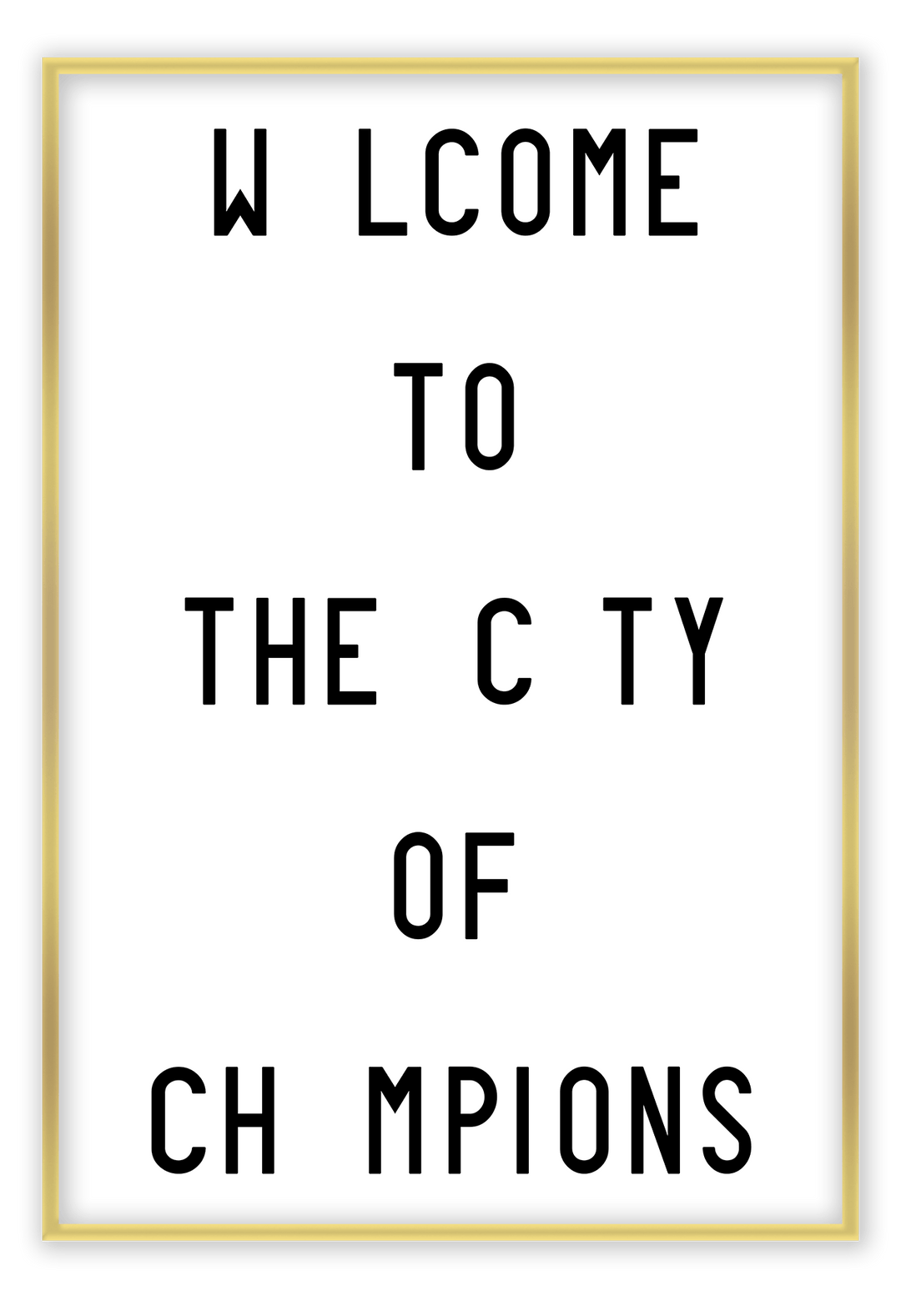 Canvas Print Small		50x70cm / Gold City of Champions City of Champions Framed Prints Brand