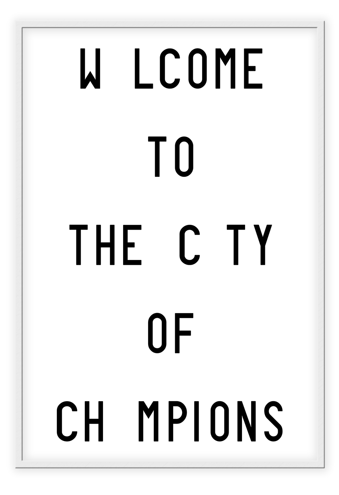 Canvas Print Small		50x70cm / White City of Champions City of Champions Framed Prints Brand