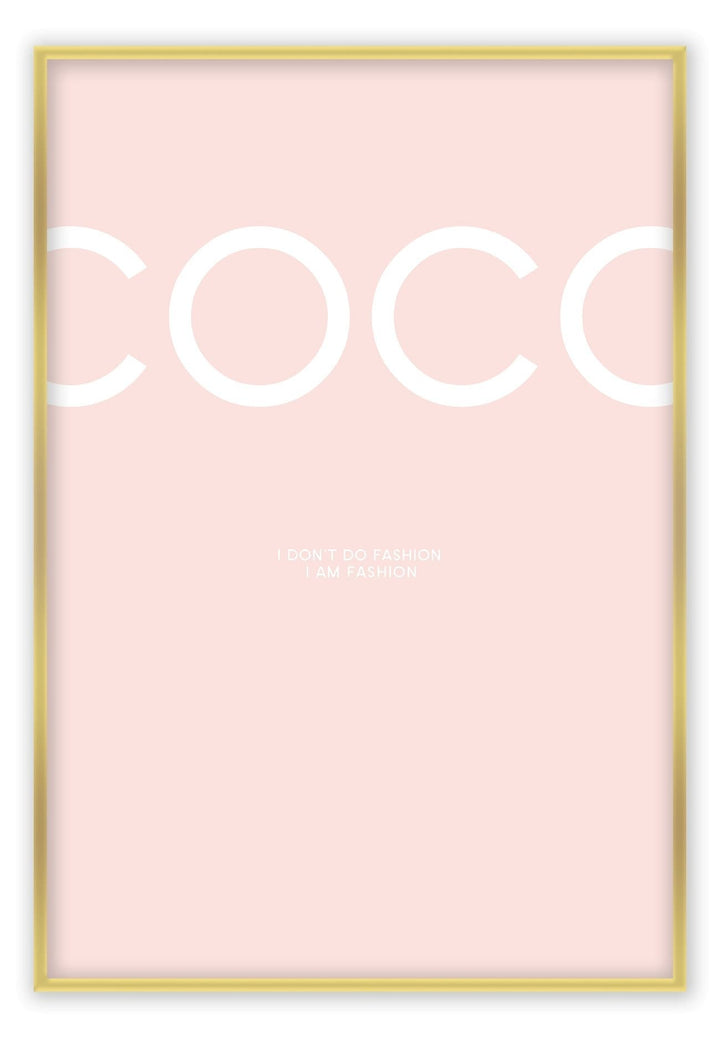 Canvas Print Small		50x70cm / Gold Coco Blush Coco Blush Wall Art : Ready to hang framed artwork. Brand