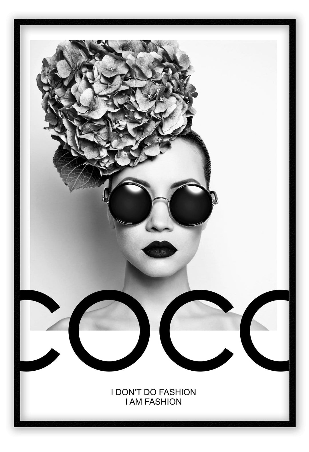 Canvas Print Small		50x70cm / Black Coco glam Coco Glam Wall Art : Ready to hang framed artwork. Brand