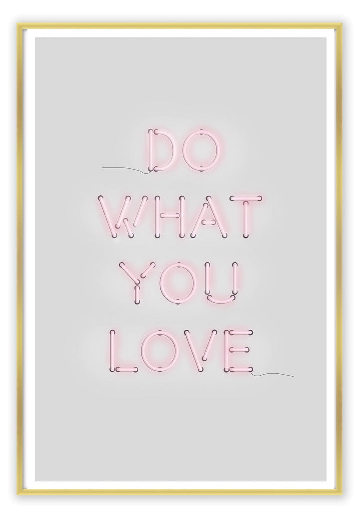 Canvas Print Small		50x70cm / Gold Do what you love Do What you Love Wall Art : Ready to hang framed artwork. Brand