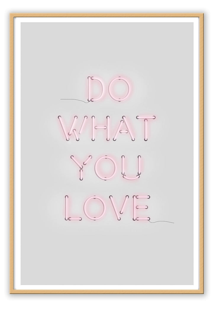 Canvas Print Small		50x70cm / Oak Do what you love Do What you Love Wall Art : Ready to hang framed artwork. Brand