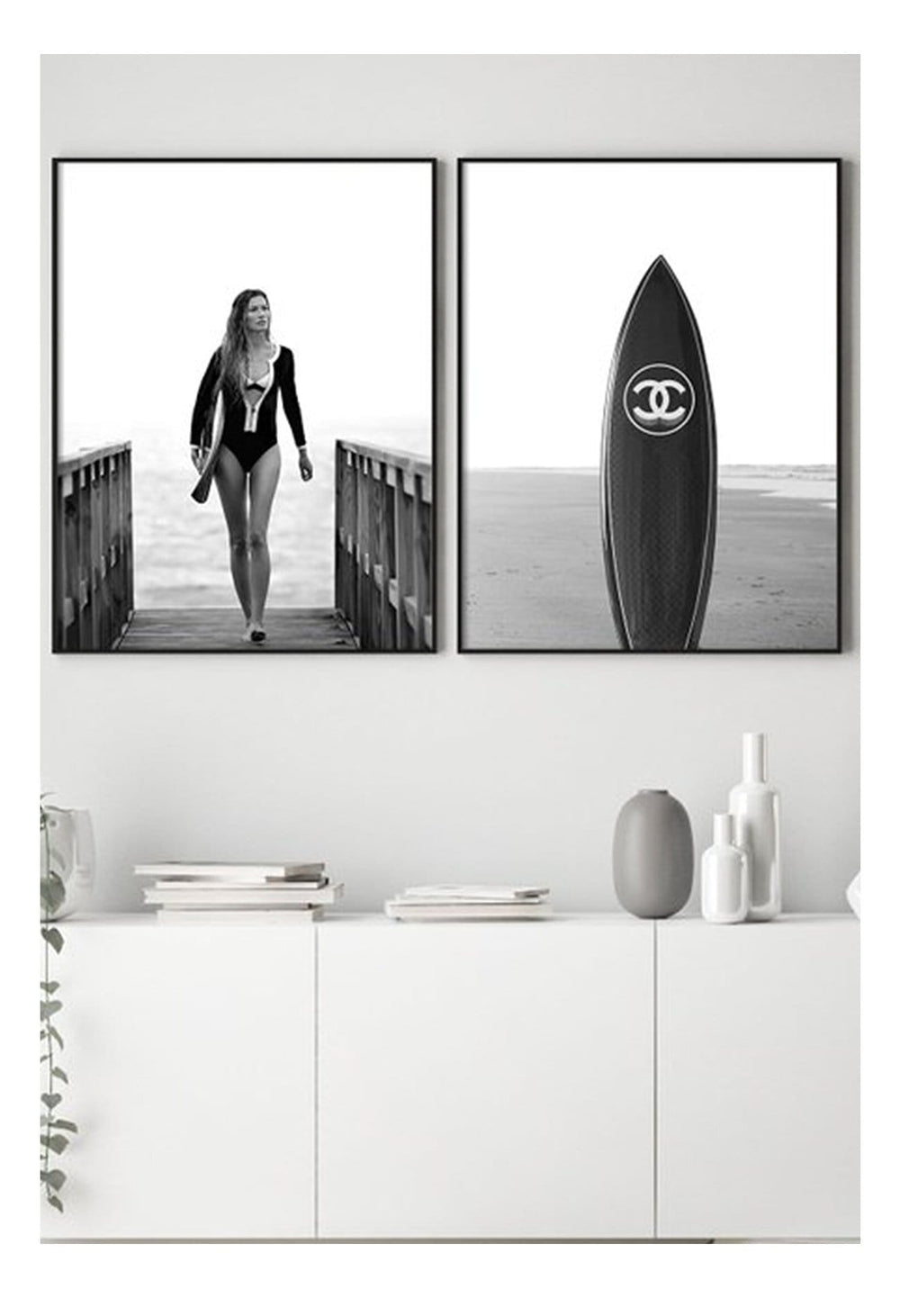 Canvas Print Gisele Bundchen Surf Gisele Bundchen Surf Wall Art : Ready to hang framed artwork. Brand