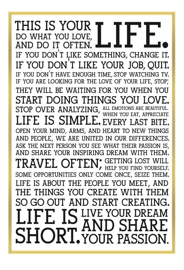 Canvas Print Holstee Manifesto Holstee Manifesto Wall Art : Ready to hang framed artwork. Brand