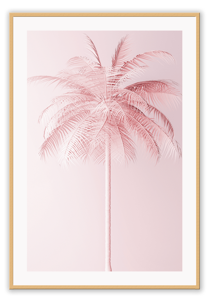 Canvas Print 50x70cm / Natural Pink Palm Pink Palm Wall Art : Ready to hang framed artwork. Brand
