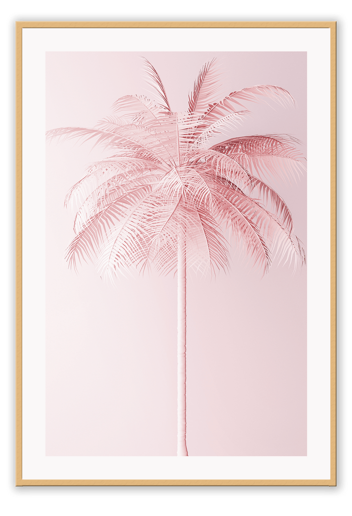 Canvas Print 50x70cm / Natural Pink Palm Pink Palm Wall Art : Ready to hang framed artwork. Brand