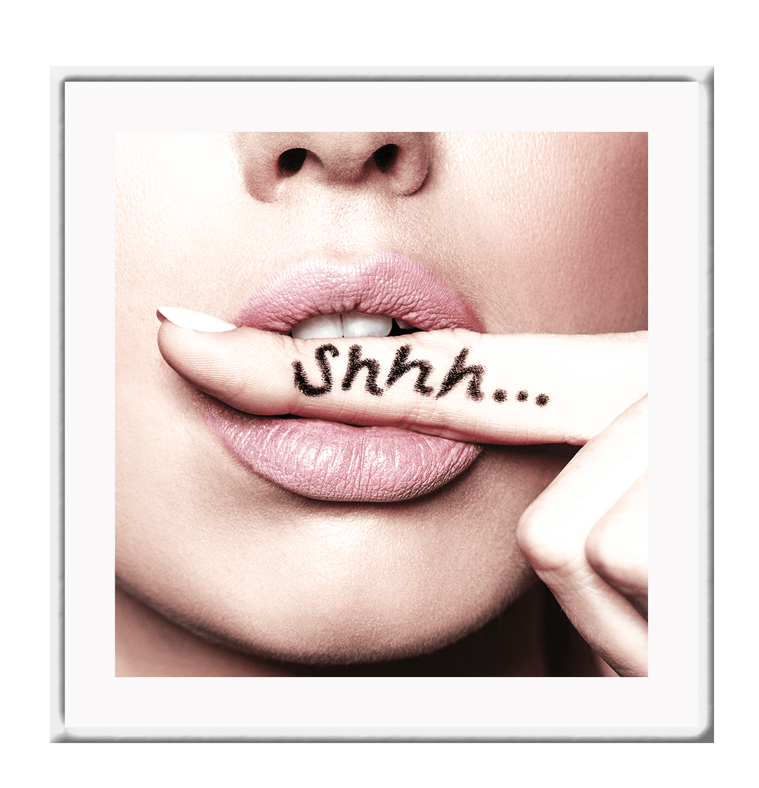 Canvas Print 50x50cm / White Shhh Shhh | Wall Art Framed Print Brand