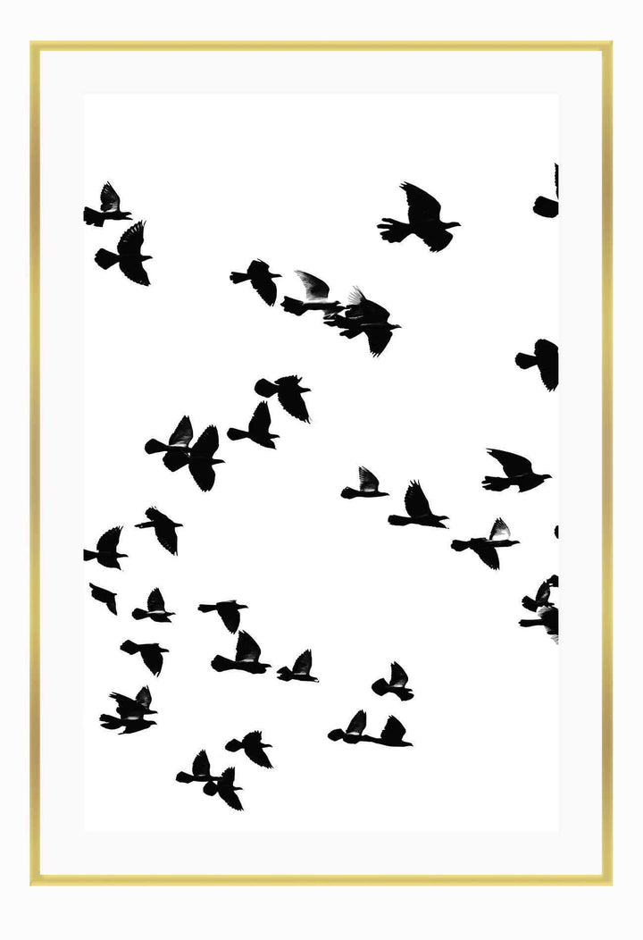 Canvas Print Small		50x70cm / Gold Sky birds I Sky birds I Framed Prints Brand