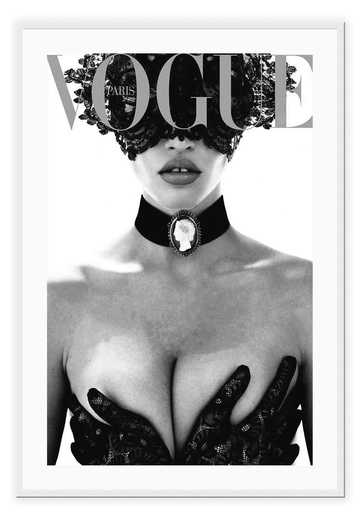 Canvas Print Small		50x70cm / White Vogue Lace Vogue Lace FLara Stone in the cover of the 90th Anniversary of Vogue - Framed Print - Vogue Lace - Canvas Home Interiors ramed Brand