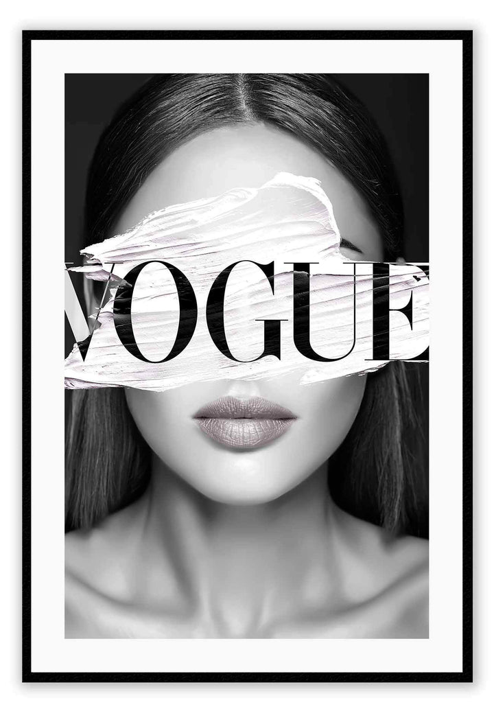 Canvas Print Small		50x70cm / Black Vogue white eyes Vogue White Eyes Wall Art : Ready to hang framed artwork. Brand