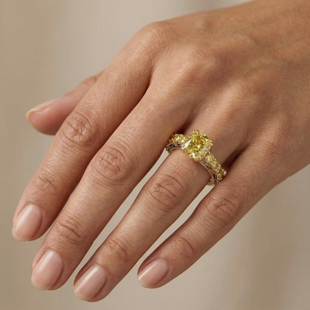 LEIBISH 2.02ct Fancy Deep Brownish Yellow Cushion Diamond Ring Brand Ring