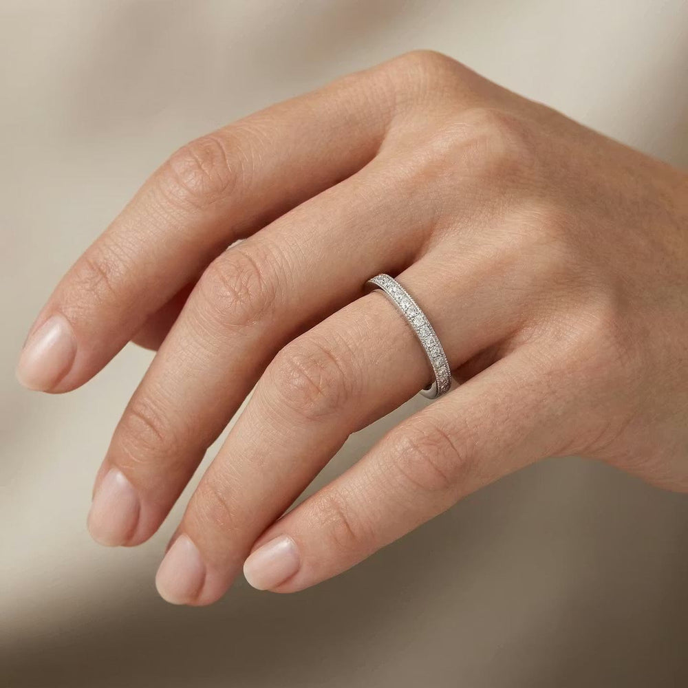 LEIBISH Milgrain Pavé Half-Eternity Diamond Band Brand Ring