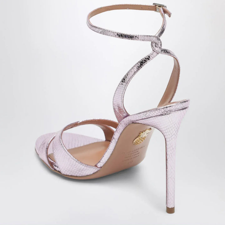 Aquazzura - You and I sandals in light blue metallic leather Brand Sandals