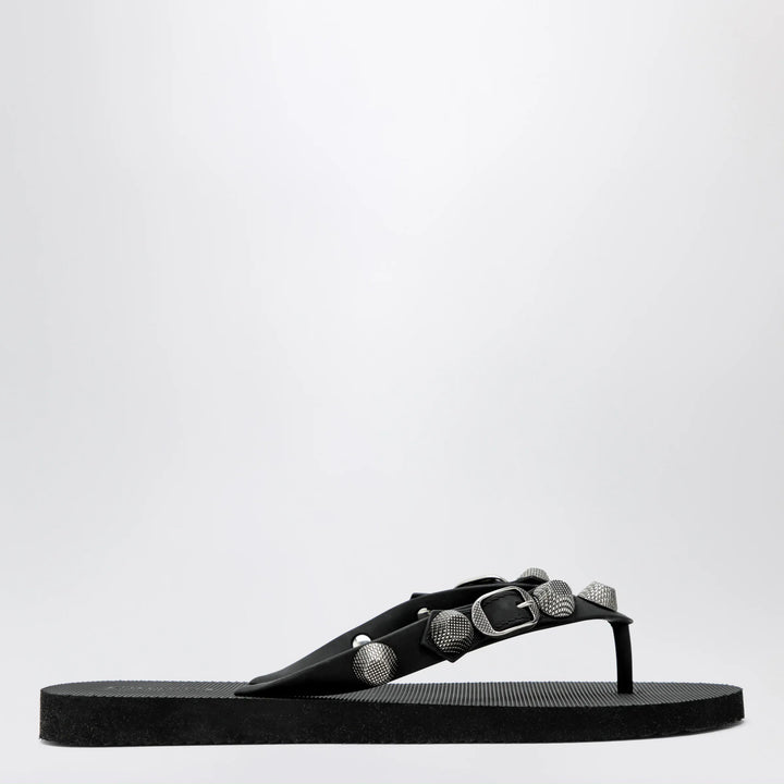 Balenciaga - Cagole black rubber thong slides Brand Sandals 36 IT