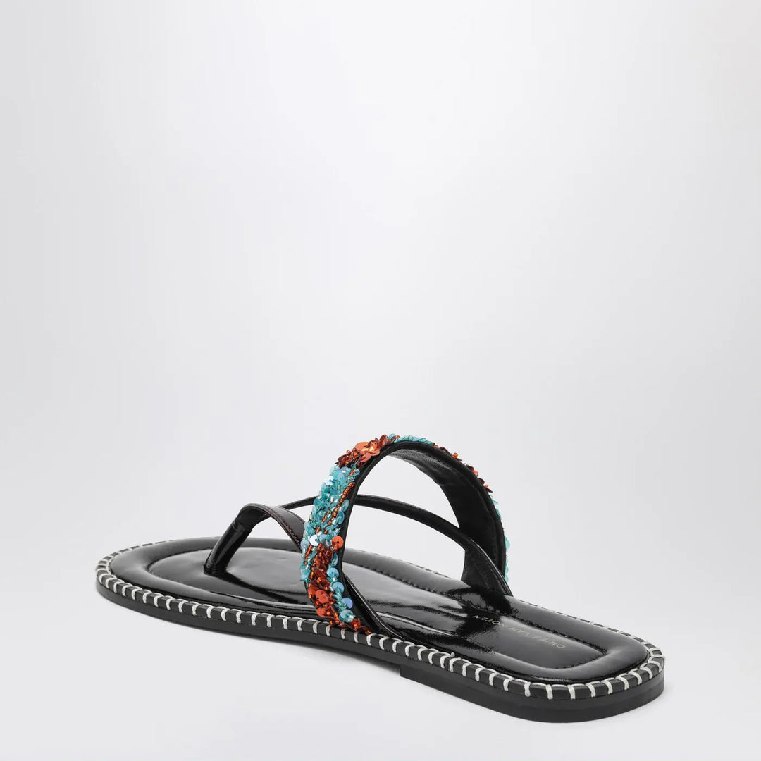 Dries Van Noten - Black thong slip-on sandals with sequins Brand Sandals