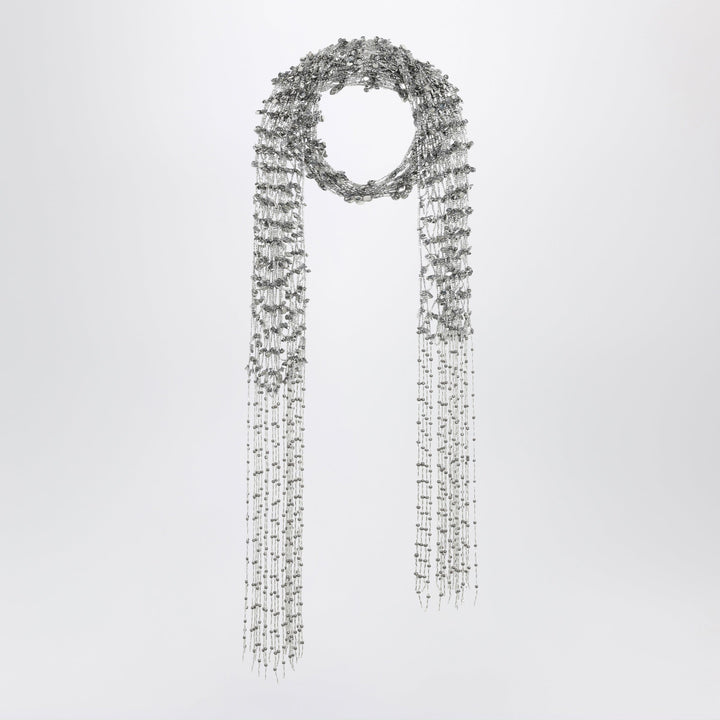 Scarves &amp; Shawls TU Dries Van Noten - Silver beaded scarf with fringes Brand