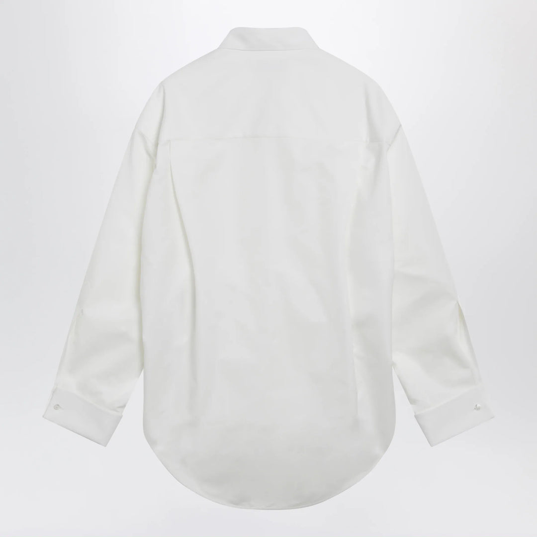 Balenciaga - Cocoon shirt in cotton and silk poplin, white Brand Shirt