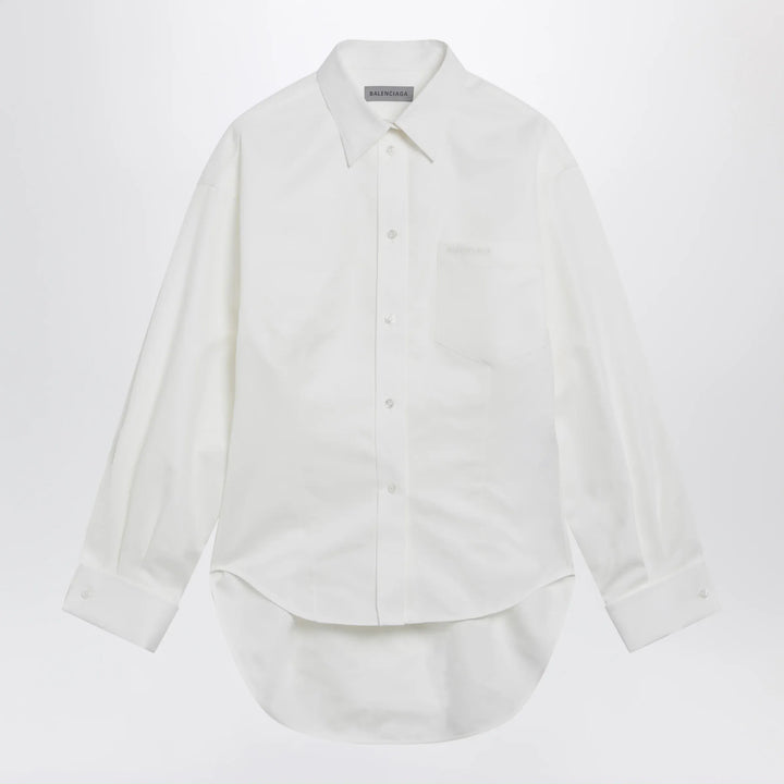 Balenciaga - Cocoon shirt in cotton and silk poplin, white Brand Shirt 34  FR