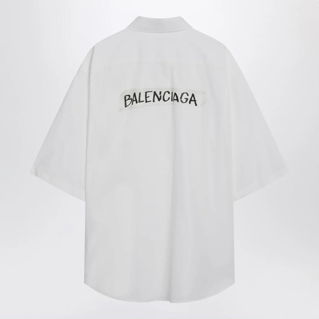 Balenciaga - White Masking Tape shirt Brand Shirt