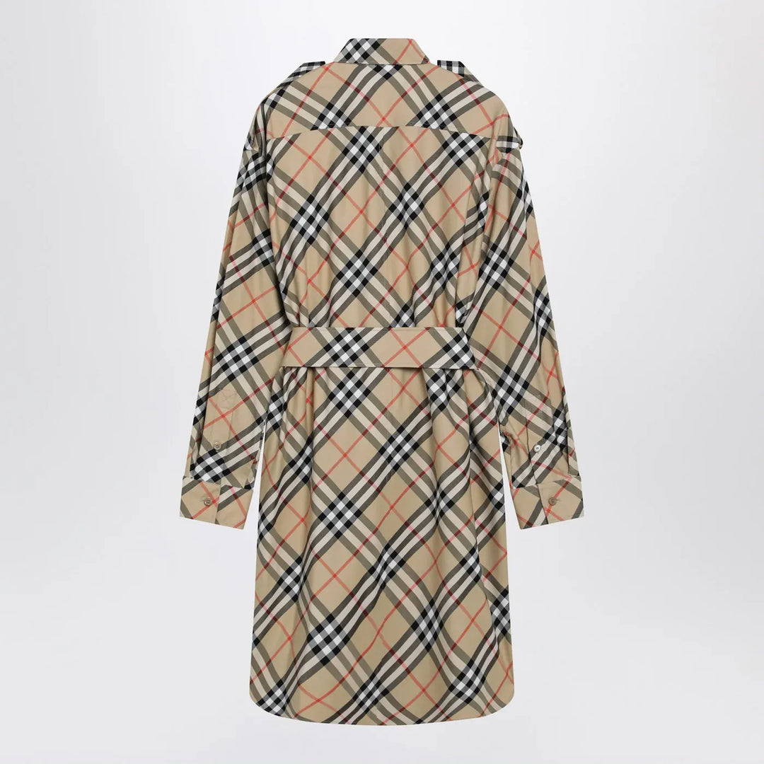 Burberry - Beige Check shirt dress Brand Shirt Dress