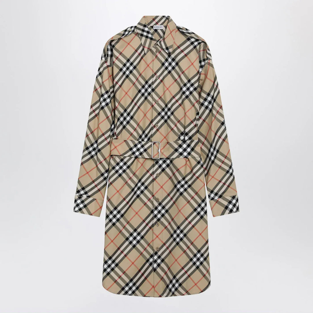 Burberry - Beige Check shirt dress Brand Shirt Dress 6 UK