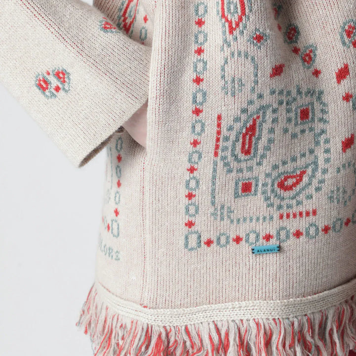 Alanui - Beige/coral bandana jacquard cardigan Brand Shirts &amp; Tops