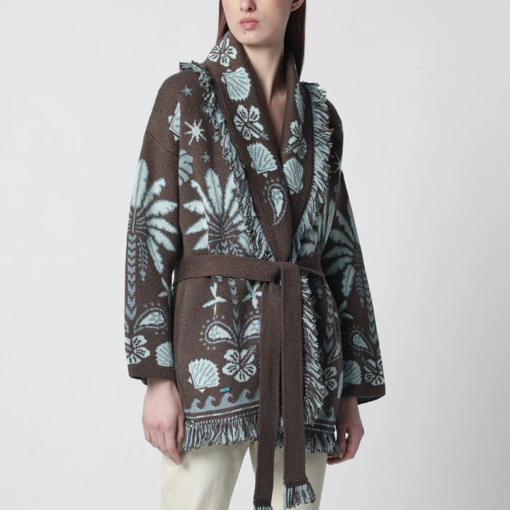 Alanui - Echoes Of The Island brown/aquamarine cardigan Brand Shirts &amp; Tops S
