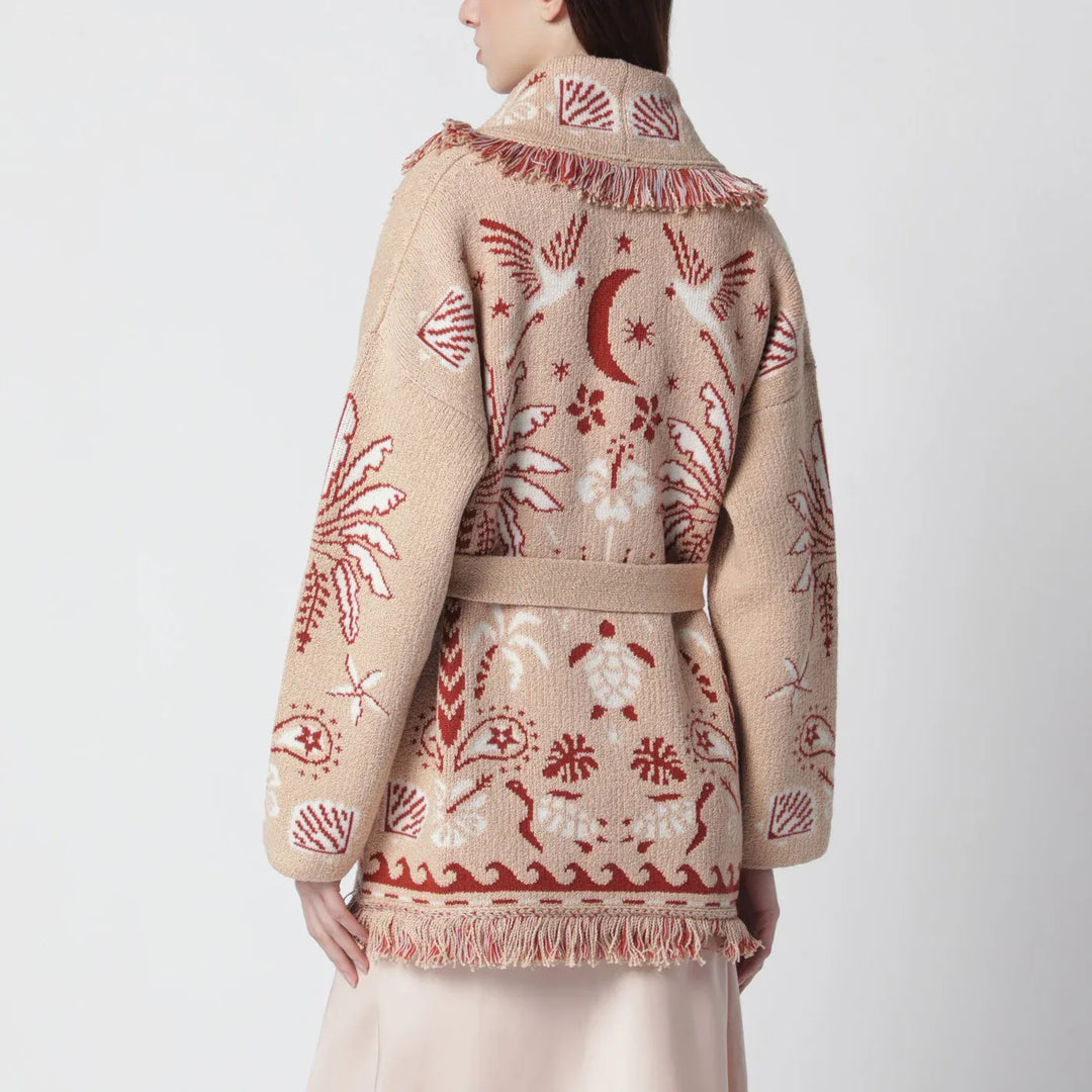 Alanui - Echoes Of The Island sand-colored cardigan Brand Shirts &amp; Tops