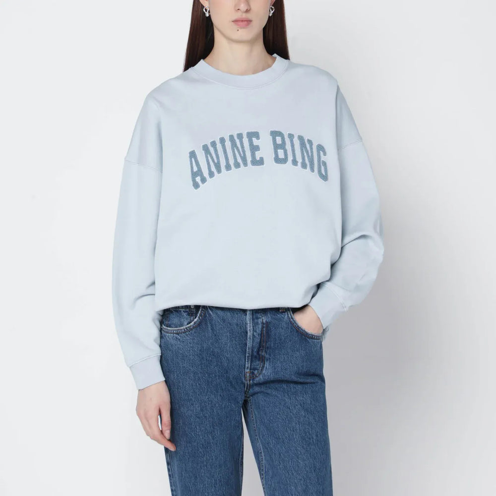 ANINE BING - Light blue Miles sweatshirt with logo Brand Shirts & Tops S