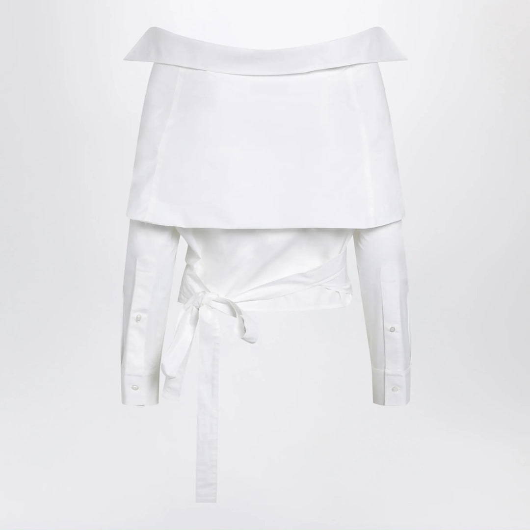 Balenciaga - White wrap shirt with off-shoulder design Brand Shirts &amp; Tops