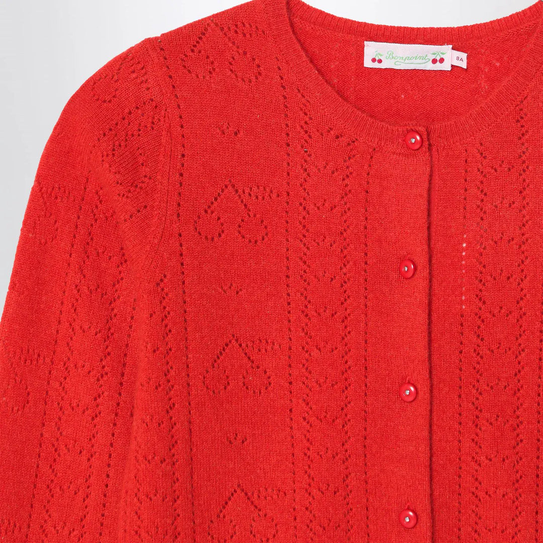 Bonpoint - Red cashmere cardigan Brand Shirts &amp; Tops