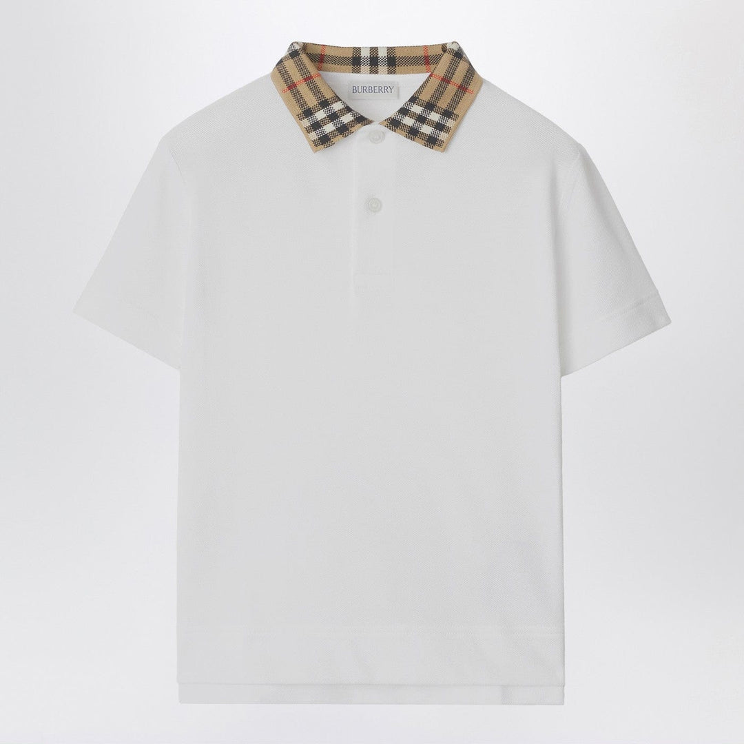 Shirts & Tops Burberry - White polo shirt with Check-pattern collar Brand
