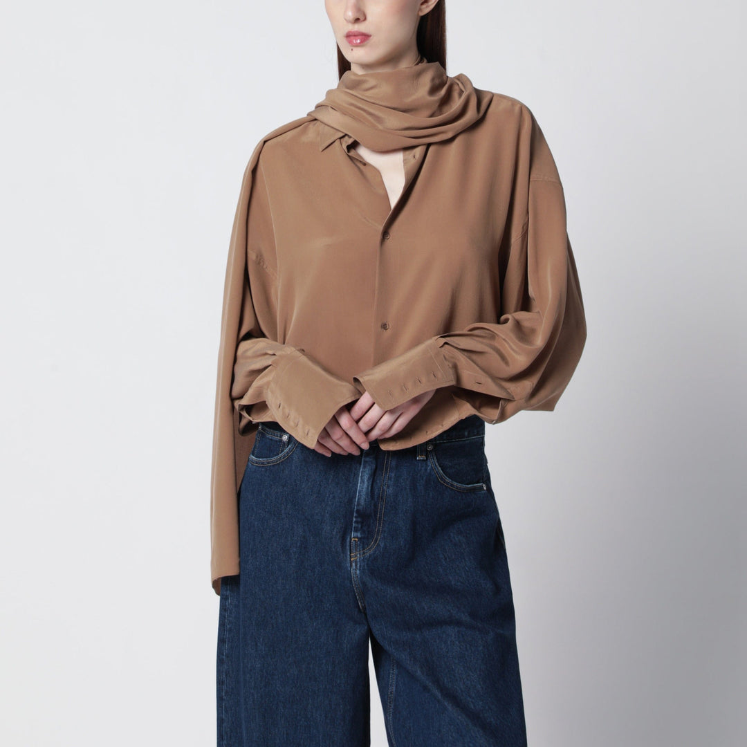 Shirts & Tops DARKPARK - Oversized Georgia silk shirt in tobacco color Brand