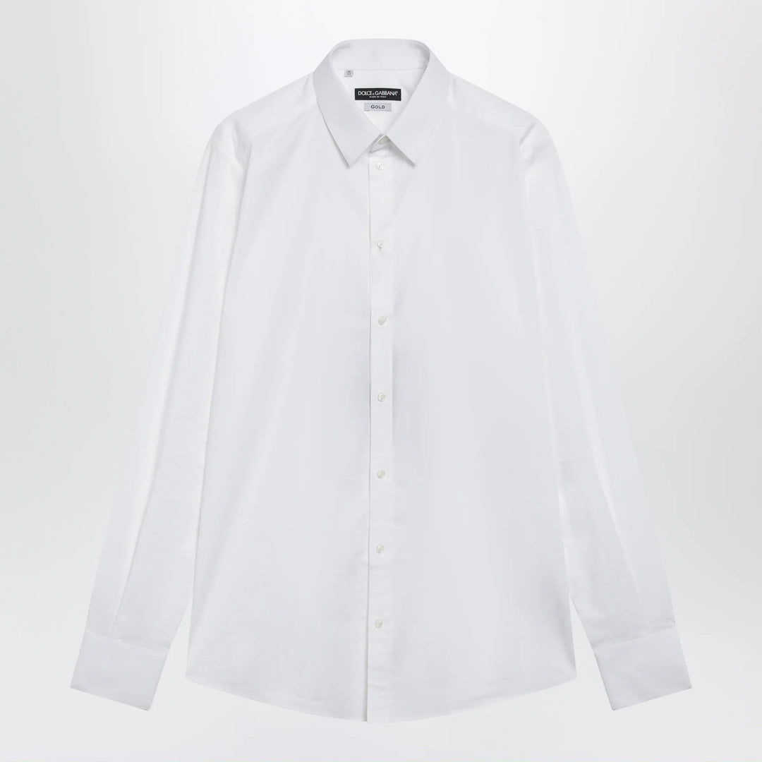Dolce&amp;Gabbana - Gold Fit stretch poplin shirt in optical white Brand Shirts &amp; Tops 39