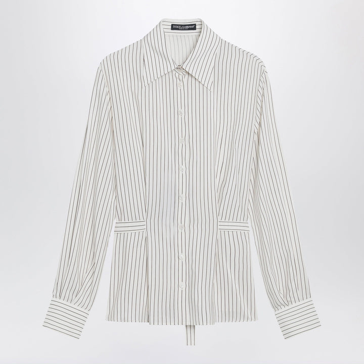 Shirts &amp; Tops Dolce&amp;Gabbana - White pinstriped shirt in silk and cotton Brand