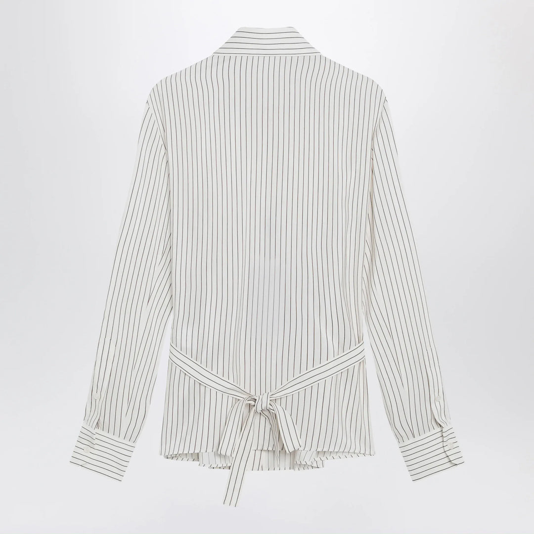 Dolce&amp;Gabbana - White pinstriped shirt in silk and cotton Brand Shirts &amp; Tops