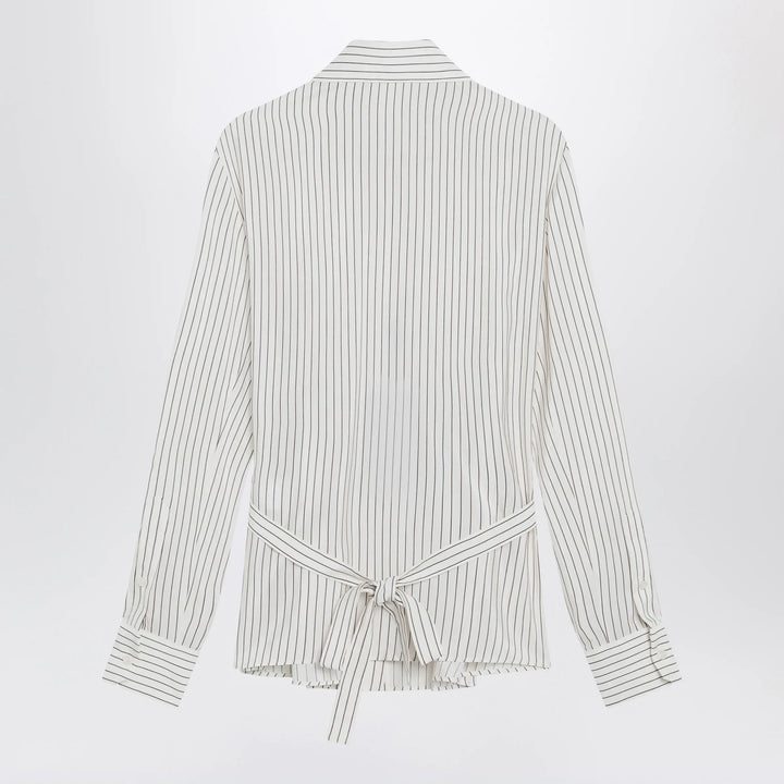 Dolce&amp;Gabbana - White pinstriped shirt in silk and cotton Brand Shirts &amp; Tops