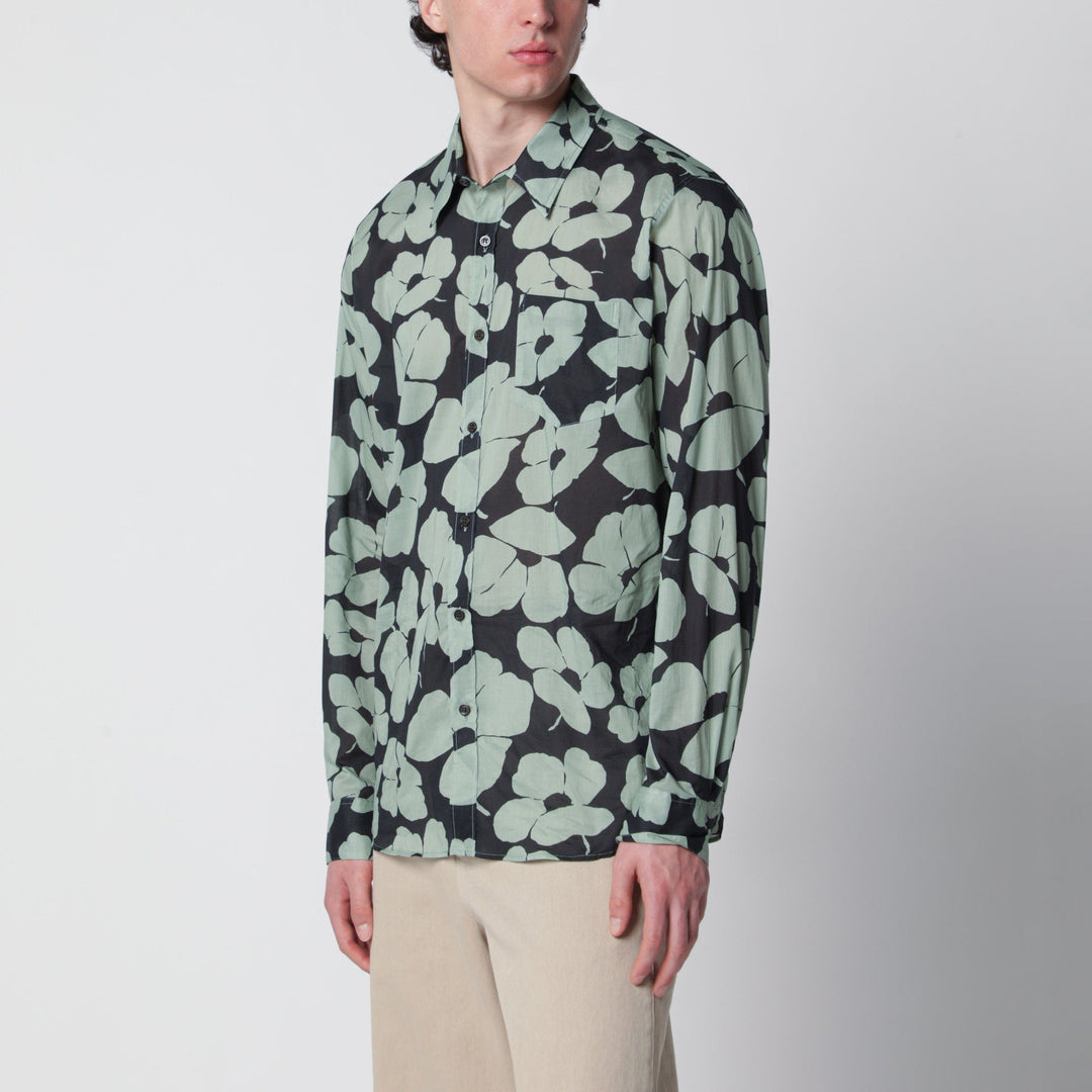 Shirts &amp; Tops Dries Van Noten - Shirt with Floral Print Pistachio Color Brand