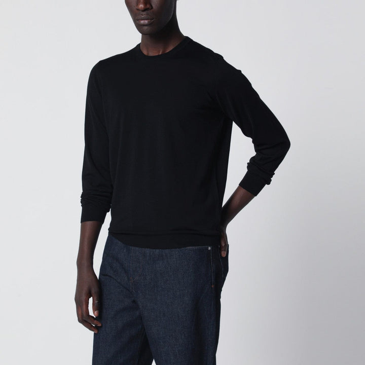 Shirts &amp; Tops Drumohr - Black wool crew-neck sweater Brand
