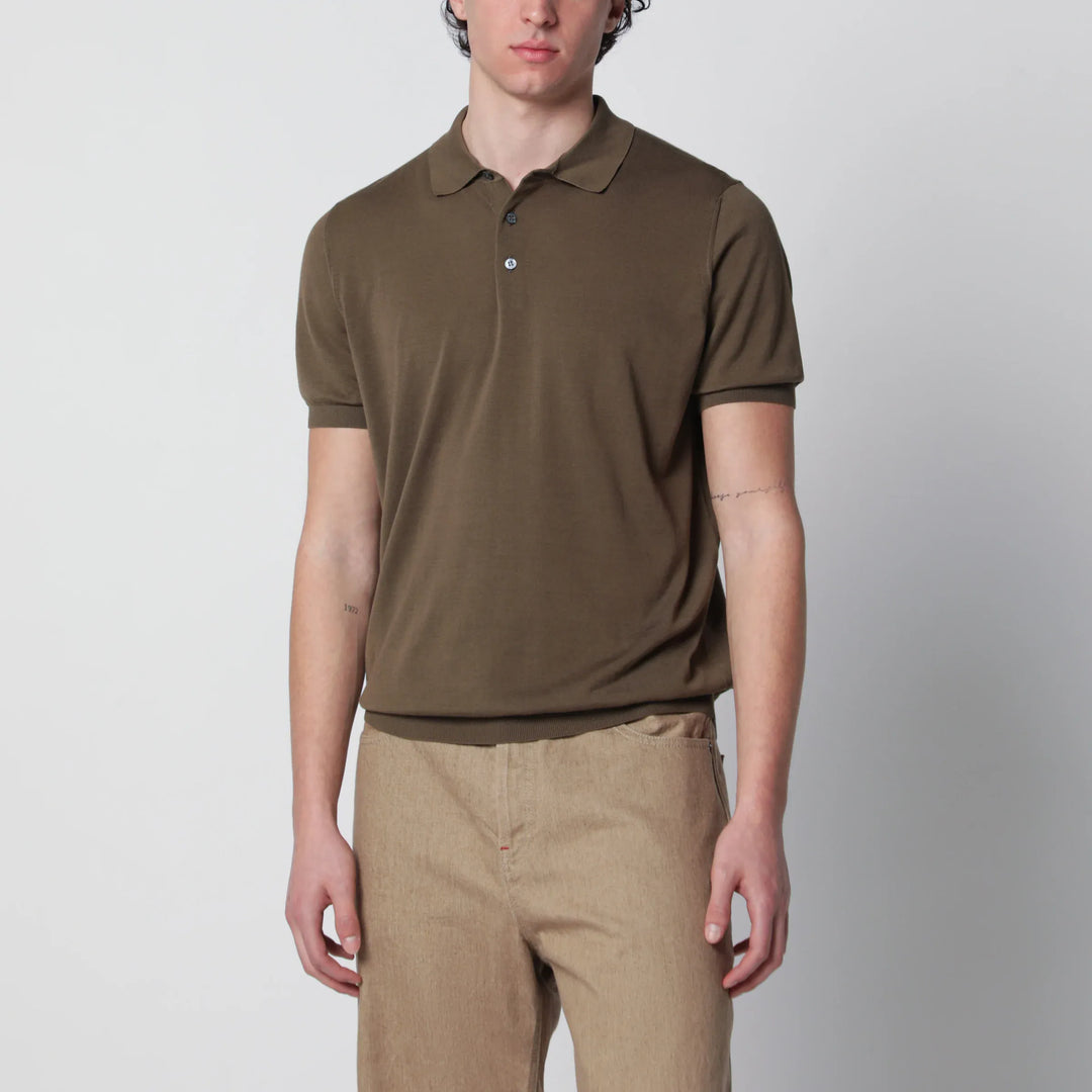 Drumohr - Military green cotton polo shirt Brand Shirts &amp; Tops 48 IT