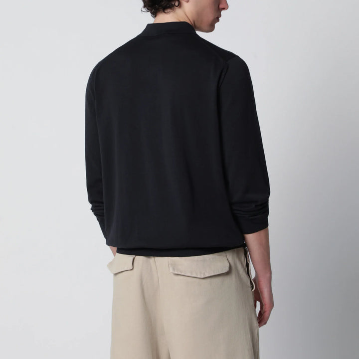 Drumohr - Navy blue cotton polo shirt Brand Shirts &amp; Tops