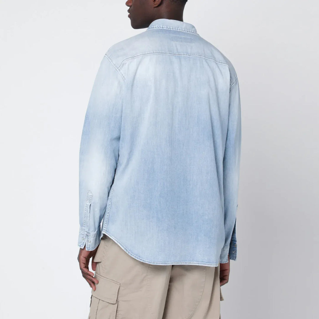 Dsquared2 - Light blue washed denim shirt Brand Shirts &amp; Tops