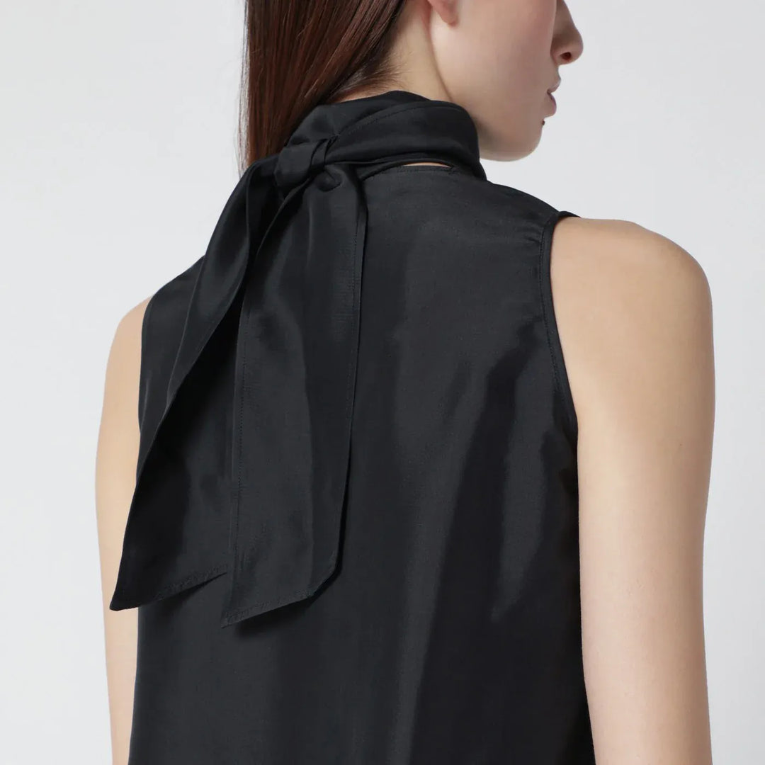 Durazzi Milano - Dark grey silk tank top with scarf Brand Shirts &amp; Tops
