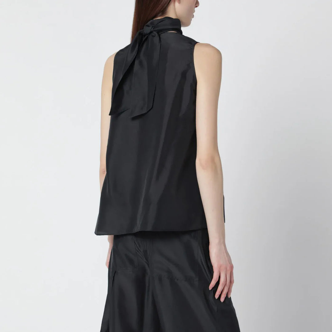 Durazzi Milano - Dark grey silk tank top with scarf Brand Shirts &amp; Tops