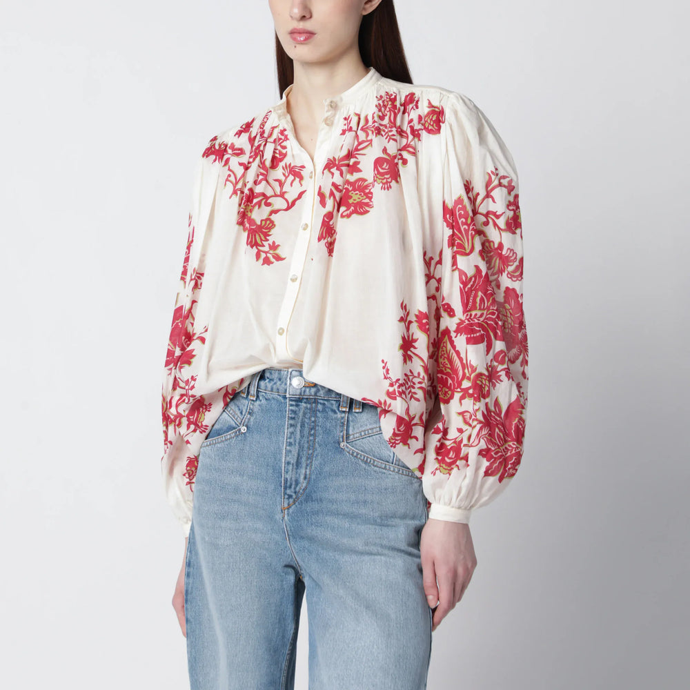 ETRO - Blouse in cotton voile with floral print Brand Shirts & Tops 38  IT